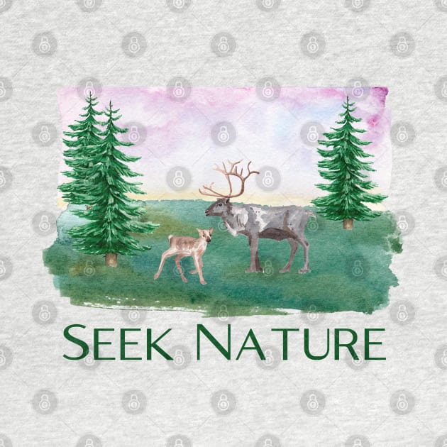 Hiking Gift Hiker Design Seek Nature Deer Elk AT shirt by InnerMagic